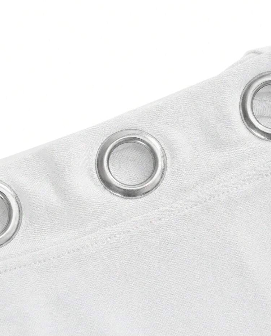 White Eyelet Metal Hooded Tank Top