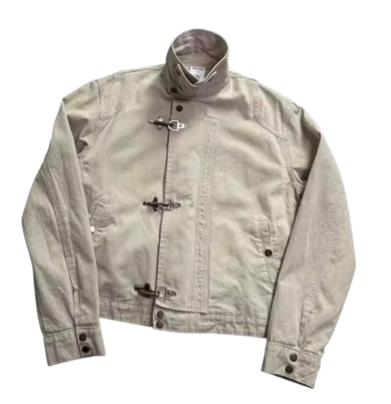 Vintage Stand Collar Loose Fit Jacket