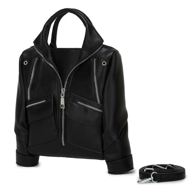 Black Luxe Moto Jacket  Shoulder Bag