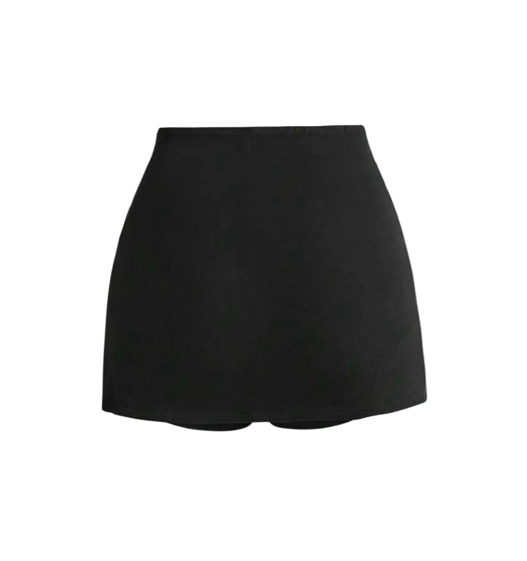2PCS Gold Studded Asymmetrical Top Low Waist Mini Skirt Sets