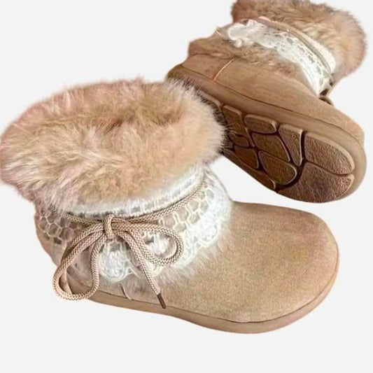Suede Fluffy Fur Ankle Boots
