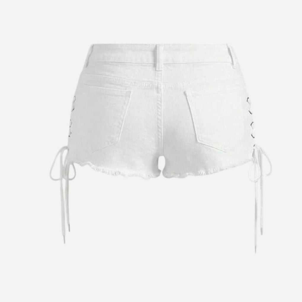 Women's Lace-Up Studded Rivet Shorts