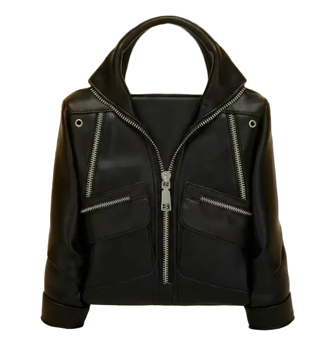 Black Luxe Moto Jacket  Shoulder Bag
