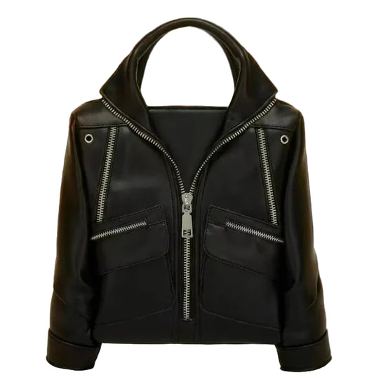 Black Luxe Moto Jacket  Shoulder Bag