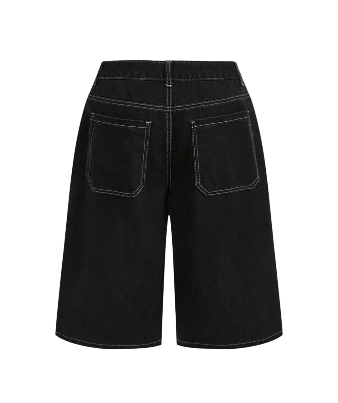 Denim Rivet Eyelet Cross Loose Shorts