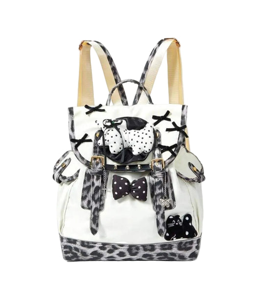Coquette Wild Leopard Plush Multi-Pocket Backpack