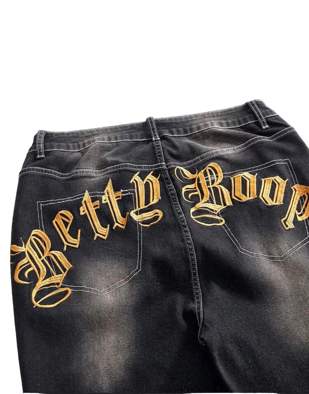 Betty Boop Denim Dragon Print Flare Jeans