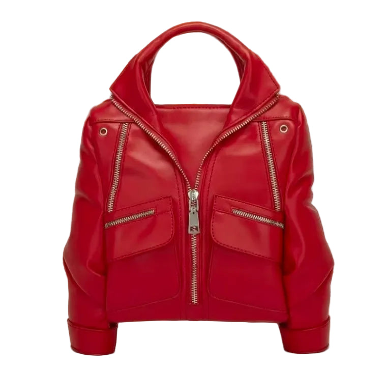 Red Luxe Moto Jacket  Shoulder Bag