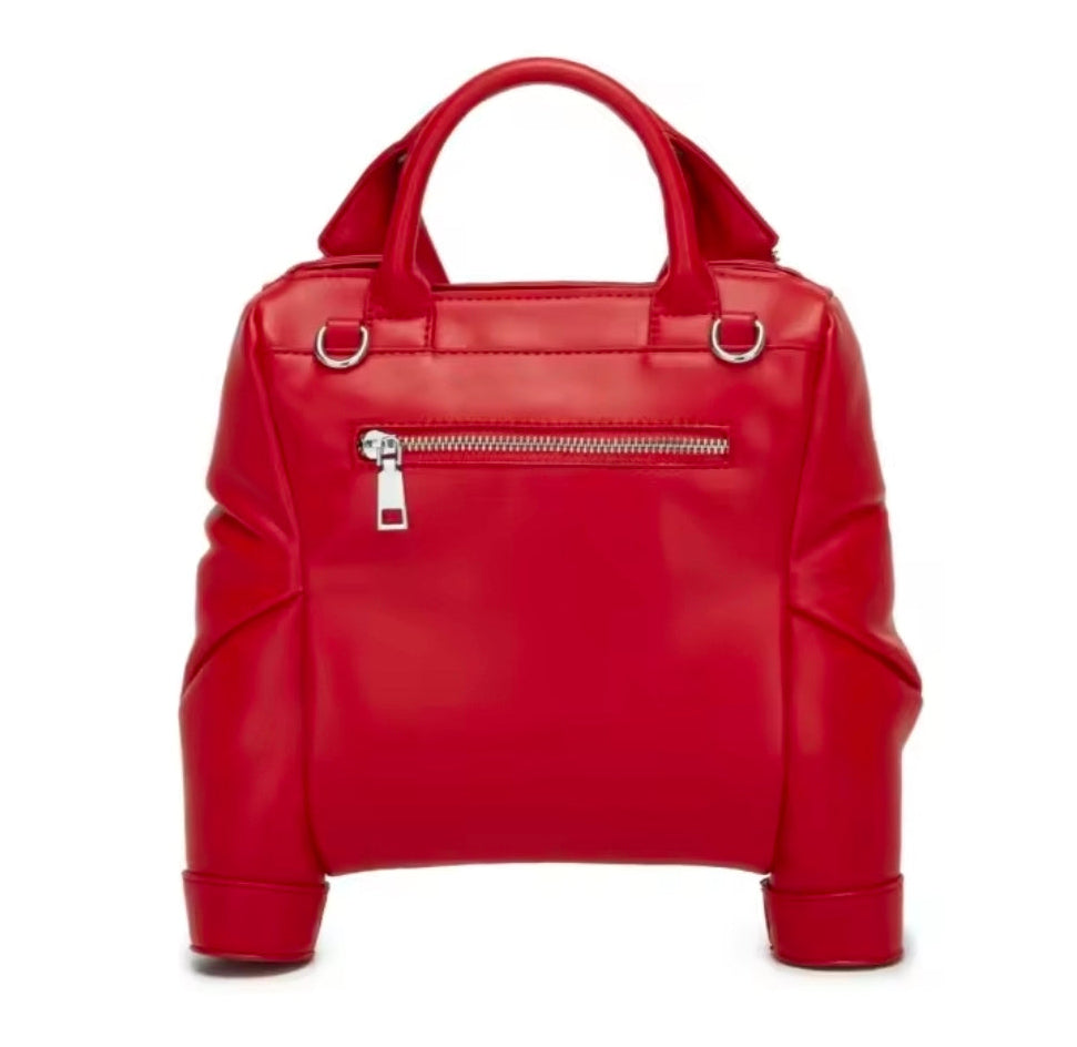 Red Luxe Moto Jacket  Shoulder Bag